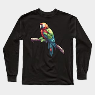 Pixelated Parrot Artistry Long Sleeve T-Shirt